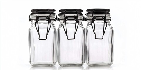 Three square jars