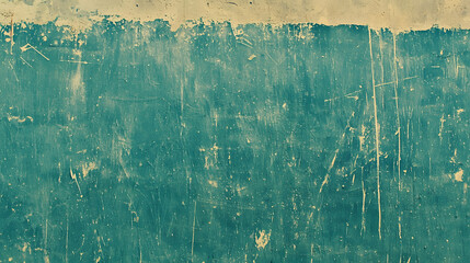 Naklejka premium Textured Teal Canvas: An abstract image presents a textured, teal-colored canvas, displaying visible marks, imperfections and the passage of time, suggestive of an artistic backdrop.