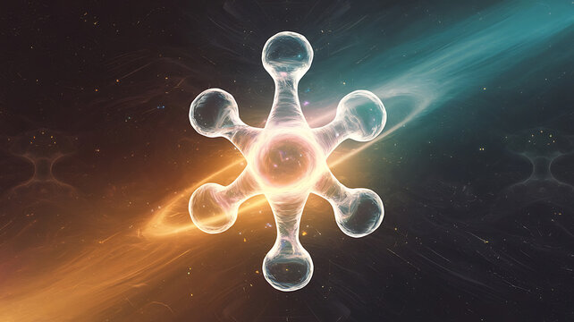 Abstract cosmic particle glowing energy space exploration theme