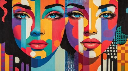 A vibrant pop art object with oversized features, flat colors, and graphic patterns, reminiscent of 1960s pop culture