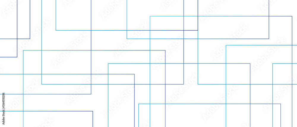 Poster Abstract colorful geometric pattern square and random lines. Glowing Futuristic technology geometric concept. Modern minimal and clean white background with realistic random lines. 