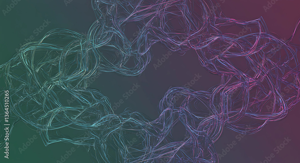 Poster abstract fractal design with swirling lines and gradients