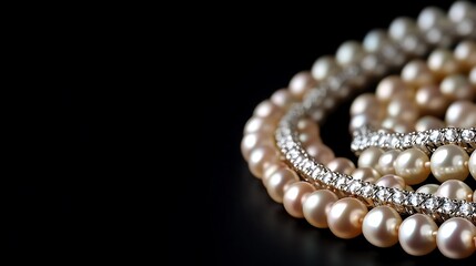 White pearl on black background