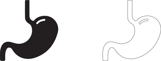 Fototapeta premium Human stomach vector silhouette. 