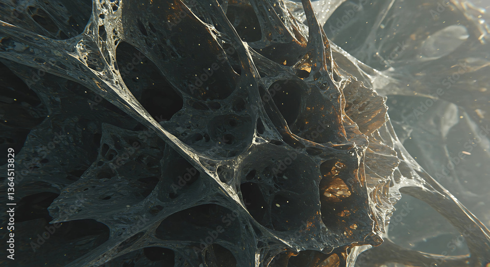 Poster abstract web like structure with dark and light areas