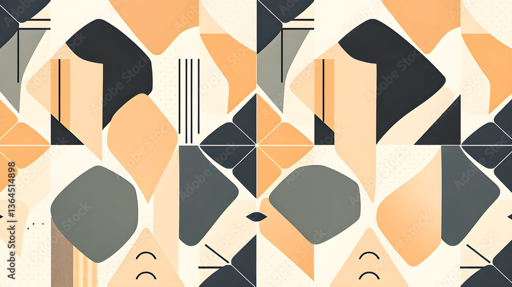 Poster abstract geometric pattern in retro style. seamless vector background.