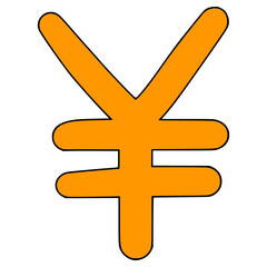 Obraz premium yen icon illustration hand drawn isolated vector