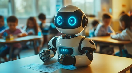 Gujaba robot assistant engaging kids with math in classroom educational interactive learning