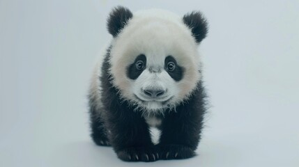 Obraz premium A baby panda on a clean white background.