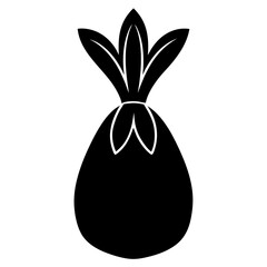 Obraz premium Carrot shaped Easter treat bag silhouette vector illustration
