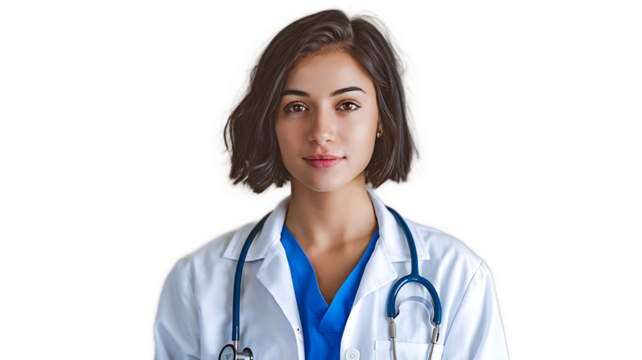 Portrait of a Smiling Human Person on Isolated Transparent Background - PNG Format, Cutout portrait