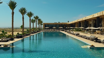 Obraz premium Luxury Resort Poolside Relaxation