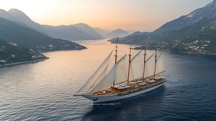 Luxury Sailboat in Scenic Fjord