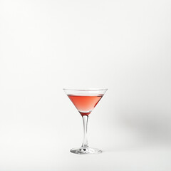 red cocktail on white background