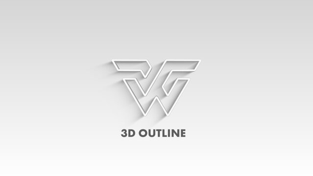 3D Stroke Animation Horizontal Logo Reveal 173