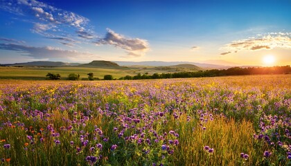 lavender field at sunset