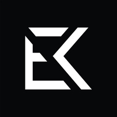 Initial letter EK minimalist and modern logo design Vector