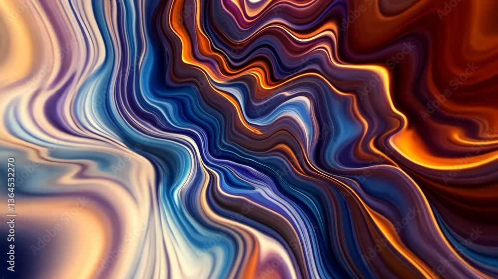 Poster dynamic waves of vibrant color flow in abstract fluid motion