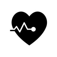 Heart beat icon. Heartbeat, Heart and cardiogram. heartbeat pulse flat icon for medical apps and websites. vector illustration on transparent background
