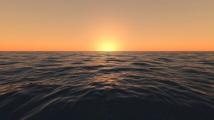 Obraz premium Serene Ocean Sunset Tranquil Water at Golden Hour Beautiful Seascape