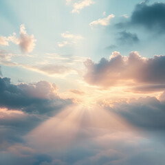 Obraz premium sky and clouds with sunset