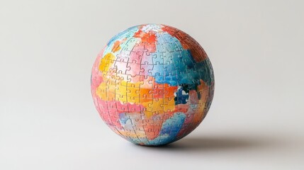 Globe or sphere from puzzles on white background. 3d