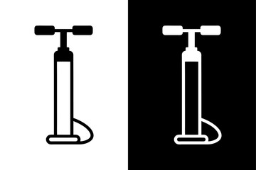 Air Pump Silhouette Vector Black & White Inflation Tool Icon.