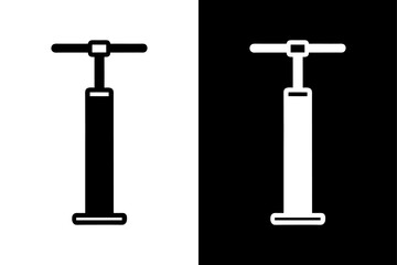 Air Pump Silhouette Vector Black & White Inflation Tool Icon.
