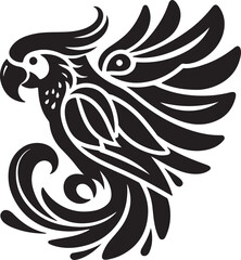 Fototapeta premium black and white parrot