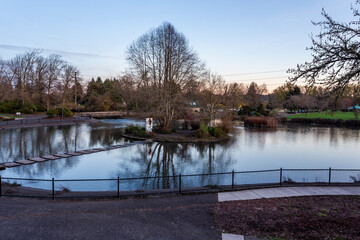 Alton Baker Park twilight view in Eugene, Oregon