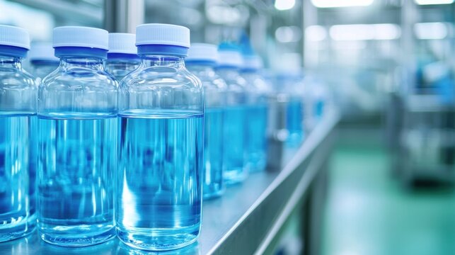 Pharmaceutical factory production controlled environment gigapixel closeup cleanroom setting precision manufacturing - Powered by Adobe