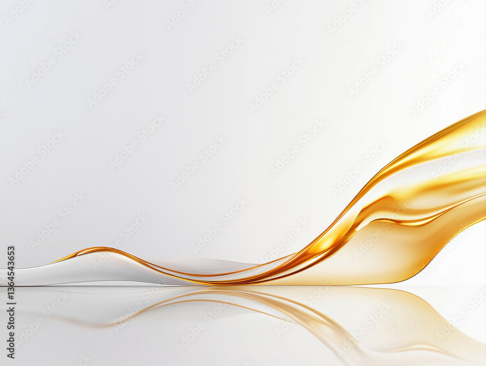 Poster elegant and smooth golden waves flow gracefully across serene background creating happy atmosphere p