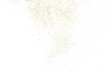 Gold texture pattern on transparent background. Old paper surface. Light golden confetti. Yellow Illustration backdrop. PNG design element.