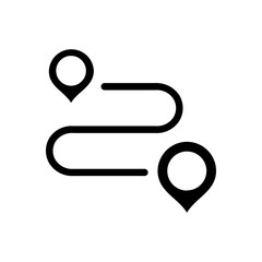 Spot location route connection icon vector