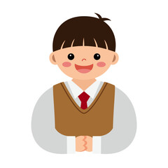 교복을 입은 남자 학생