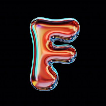 Letter F iridescent motion