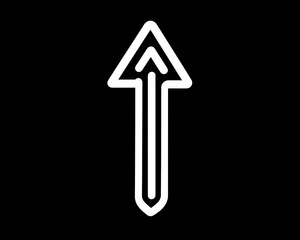 Upward Arrow Graphic on Black