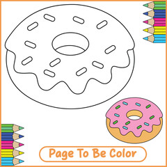 Donut Vector Coloring Page