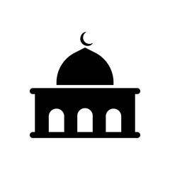Simple mosque icon design on transparent background
