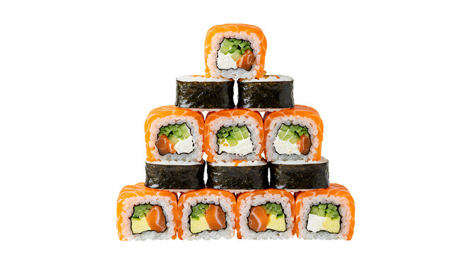Stack of Sushi Rolls png - Powered by Adobe