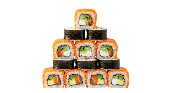 Stack of Sushi Rolls png