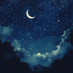 night sky with moon