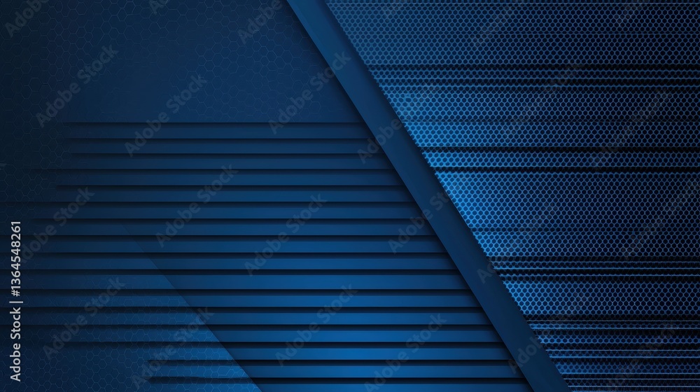 Poster striking abstract background featuring a layered composition of bold blue geometric shapes lines and