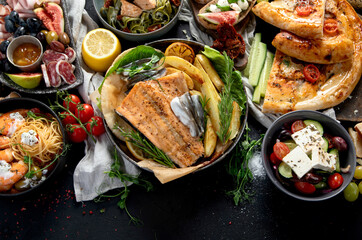 Mediterranean dishes concept.