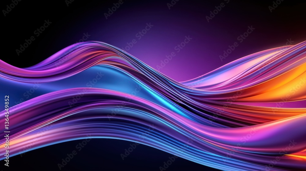 Aufkleber mesmerizing fluid waves of vibrant digital colors and ethereal motion captivating abstract backgroun