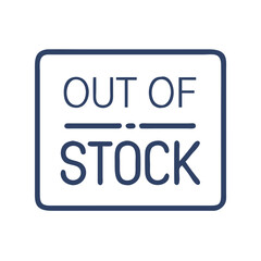 Obraz premium Out of stock sign icon in boxed flat outline style