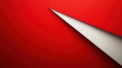 Minimalist Red Wall with White Corner – Architectural Detail