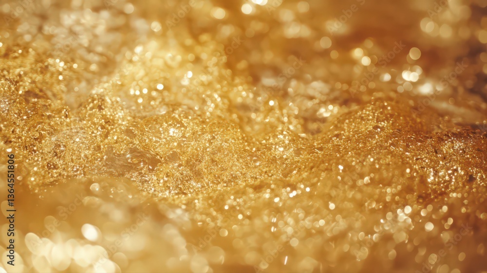 Poster golden sparkling texture with bokeh lights