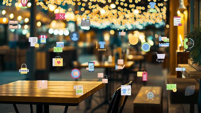 E-commerce AI data analyze, online shopping, marketing commerce sale, website advertising promotion banking payment digital marketing strategy and goals, digital search engine SEO social media ads