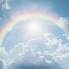 rainbow over blue sky